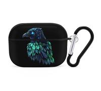Holographic Crows Ravens Hard Shell Case Skin Accessories Cover with Hanging Loop Compatible with AirPods Pro 2