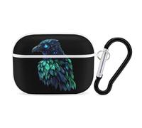 Holographic Crows Ravens Hard Shell Case Skin Accessories Cover with Hanging Loop Compatible with AirPods Pro 2