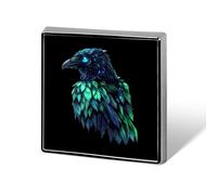 Holographic Crows Ravens Square Enamel Brooch Pin Button Badges Decoration Hat Clothing Bag Accessories Gift Crafts