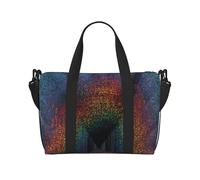Holographic Dreams Patterned Duffel Bag Handbag, can be Worn Crossbody or Shoulder, Suitable for Travel and Camping.