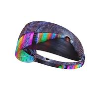 Holographic Dreams Print Non-Slip Elastic Running Headband, Sweat Absorbing Stretchy Hair Bands For Gym Yoga, Soft Skin-Friendly Foldable Workout Headband