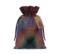 Holographic Dreams Print Personalized Christmas Drawstring Gift Bags,Packaging And Storage Bags,Snack Bags