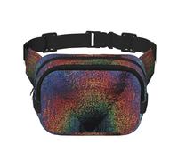 Holographic Dreams Print Waist Pack Fanny Pack Belt Bag for Men Women,Waterproof Adjustable Strap 3 Pockets for Outdoor Travel