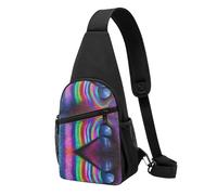 Holographic Dreams -Print Waterproof Chest Pack for Hiking & Travel-Adjustable Strap,Lightweight Design with Multiple Pockets.