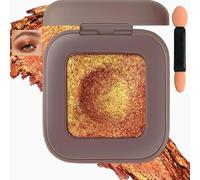Holographic Eyeshadow Palette, Orange Red Gold Glitter Eyeshadow#10 | Multi-Dimensional Iridescent Cream, Colour Shift Formula for Festival, Rave and Party Makeup