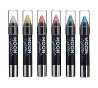 Holographic Festival Glitter Paint Stick / Body Crayon makeup for the Face & Body by Moon Glitter - 3.5g (Set of 6)