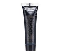Holographic Fine Face & Body Glitter Gel by Moon Glitter - Black - Cosmetic Festival Glitter Face Paint for Face, Body, Hair, Nails - 12ml
