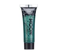 Holographic Fine Face & Body Glitter Gel by Moon Glitter - Green - Cosmetic Festival Glitter Face Paint for Face, Body, Hair, Nails - 12ml