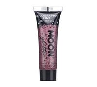 Holographic Fine Face & Body Glitter Gel by Moon Glitter - Pink - Cosmetic Festival Glitter Face Paint for Face, Body, Hair, Nails - 12ml