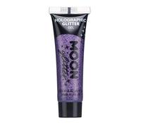 Holographic Fine Face & Body Glitter Gel by Moon Glitter - Purple - Cosmetic Festival Glitter Face Paint for Face, Body, Hair, Nails - 12ml