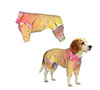 Holographic Floral Burst Print Dog Clothes - 4 Legs Jumpsuit Sweatshirt for Small Medium Large Dogs Cats
