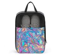 Holographic Foil Gradients in Rainbow Metallic Shoe Bag for Travel Daily Use Anti-dust Storage Carrier Golf Shoe Pouch