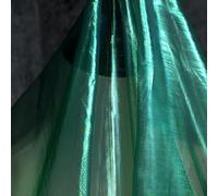 Holographic Gauze Fabric, 1.5m*3m Gradient Iridescent Organza Fabric for Costume Crafts Party Decorations, Dark Green