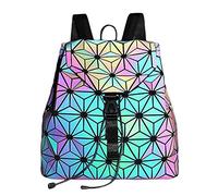 Holographic Geometric Backpack Reflective for Women Shard Lattice Holographic Shoulder Bag Hologram Backpacks, NO.6