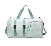 Holographic Glamour Duffel Bag Spacious Shoulder Tote with Shoe Compartment for Effortless Weekend Travel Bags(Green)