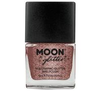 Holographic Glitter Nail Polish by Moon Glitter - Rose Gold - Sparkle and Shine Nail Varnish - 10ml