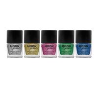 Holographic Glitter Nail Polish by Moon Glitter - Sparkle and Shine Nail Varnish - 14ml (Set of 5)