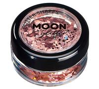 Holographic Glitter Shapes by Moon Glitter - Rose Gold - Cosmetic Festival Makeup Glitter for Face, Body, Nails, Hair, Lips - 3g