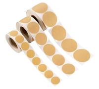 Holographic Gold Star Stickers, Kraft Paper Round Blank Labels Light Yellow 25mm to 50mm Pack of 100 Or Roll of 500 Pieces(38mm 500pcs 1roll)