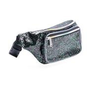 Holographic Gravel Silver Gold Pink Purple Fanny Pack For Women Grils Festival Rave Party Travel, Black Multicolor Gravel, One Size