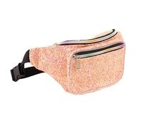 Holographic Gravel Silver Gold Pink Purple Fanny Pack For Women Grils Festival Rave Party Travel, Pink Rainbow Gravel, One Size
