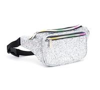 Holographic Gravel Silver Gold Pink Purple Fanny Pack For Women Grils Festival Rave Party Travel, Silver Gravel, One Size