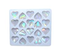 Holographic Heart Shaped Silicone Mold Ear Studs Epoxy Resin Casting Mould for DIY Earrings Necklace Anklet Bracelet,Chocolate Molds