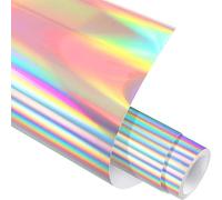 Holographic Heat Transfer Vinyl Bundle HTV Spectrum Silver Rainbow Color Iron-on Vinyl 5x1ft Heat Transfer Film for DIY T-Shirt,Garment