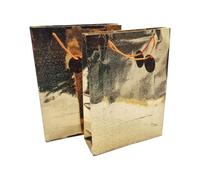 Holographic Jumbo Christmas Gift Bags - 2 Pack, Gold with Rope Handles & Gift Tag, Large Size