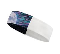 Holographic Moonstone Sweatbands Wicking and Moisture-Wicking Function Running Headband Cotton Polyester Fiber Sweat Band for Tennis Basketball Running Gym Working Out