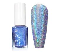 Holographic Nail Polish - Chameleon Pearl Shimmer Blue Nail Polish - Quick Dry Long Lasting Glitter Pearl - Shiny Rainbow Laser Metallic For Women DIY Nail Art Manicure