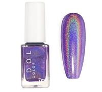 Holographic Nail Polish - Glitter Purple Nail Polish Quick Dry - Shimmer Shiny Chrome Nail Varnish - Magic Colour Change Iridescent Nail Varnish And No Need Lamp Cure