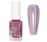 Holographic Nail Polish - Pink Glitter Nail Polish - Quick Drying Chrome Nails Polish - Air Dry Rainbow Reflective Laser Nail Varnish - No Need UV Lamp Long Lasting Gifts