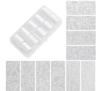 Holographic Nail Transfer Foil 10 Rolls Lace Design(NZ21-3（2.5 * 50CM）) | Light-catching holographic elements, for durable ABS material, chip resistant finish, 20cm length each, salon quality