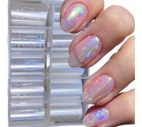 Holographic Nail Transfer Foil 10 Rolls Lace Design(NZ24(4 * 50cm)) | Light-catching holographic elements, for durable ABS material, chip resistant finish, 20cm length each, salon quality
