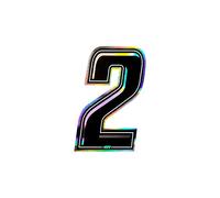 Holographic Number Racing 2 Slim, Black, 10 x 6.5 cm