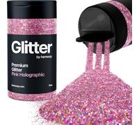 Holographic Pink Glitter Shaker, 130g Fine Glitter, Crafts 1/64" Metallic Flake Pink Sequins, Resin & Epoxy Crafts, Decorating, Halloween, Christmas Nail, Face, Hemway