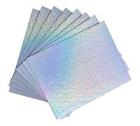 Holographic Printable Sticker Paper for Inkjet & Laser Printer, 20 Sheets Holographic Vinyl Sticker Printer Paper Waterproof Self-Adhesive - 8.5 x 11 Inch, Dots Style