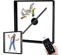 Holographic Projector, 576 LED Beads Aluminum Frame 3D Hologram Advertising Machine, Video WiFi Projector for Store, Halloween, Christmas 45CM