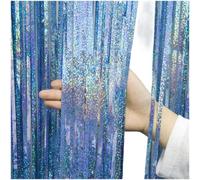 Holographic Purple Party Streamer 3.2x6.5ft Iridescent(2.3 Silk Light Blue) | Holographic PET material, iridescent purple finish, creates shimmering for rain effect, easy peel-and-stick tape included