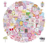 Holographic Quote Stickers 200PCS, Waterproof Vinyl Motivational Positive Affirmation Stickers for Self-Care, Journals, Planners & Everyday Use (Approx. 6cm)