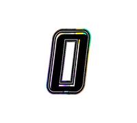 Holographic Racing Number 0 Slim, Black, 10 x 6.5 cm