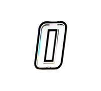 Holographic Racing Number 0, Slim, White, 10 x 6.5 cm