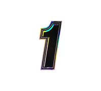 Holographic Racing Number 1, Slim, Blue, 10 x 6.5 cm