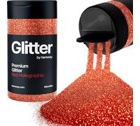 Holographic Red Glitter Shaker, 130g Microfine Glitter, Crafts 1/256" Metallic Flake Red Sequins, Resin & Epoxy Crafts, Decorating, Halloween, Christmas Nail, Face, Hemway