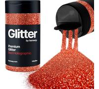 Holographic Red Glitter Shaker, 130g Ultrafine Glitter, Crafts 1/128" Metallic Flake Red Sequins, Resin & Epoxy Crafts, Decorating, Halloween, Christmas Nail, Face, Hemway