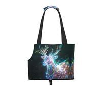 Holographic Sika Deer Printed pet Shoulder Bag, Suitable for Small Dogs and Cats, Shopping and Travel Dual-Purpose Bag