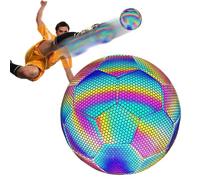 Holographic Soccer Ball, Soccer Ball Size 5, Reflective Glow Soccer Ball for Night Games and Training, For Regular Competitions, Training Exercises and Performances