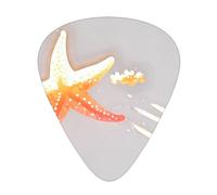 Holographic Starfish Printed pick set - 12 pieces, thin, medium and thick guitar picks, suitable for guitar, bass, electric guitar and ukulele