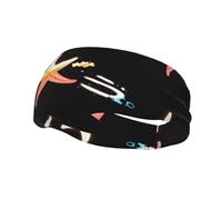 Holographic Starfish Yoga Sports Fitness Headband, Unisex Running Basketball Elastic Headband, Sports Sweat-Absorbing Band,